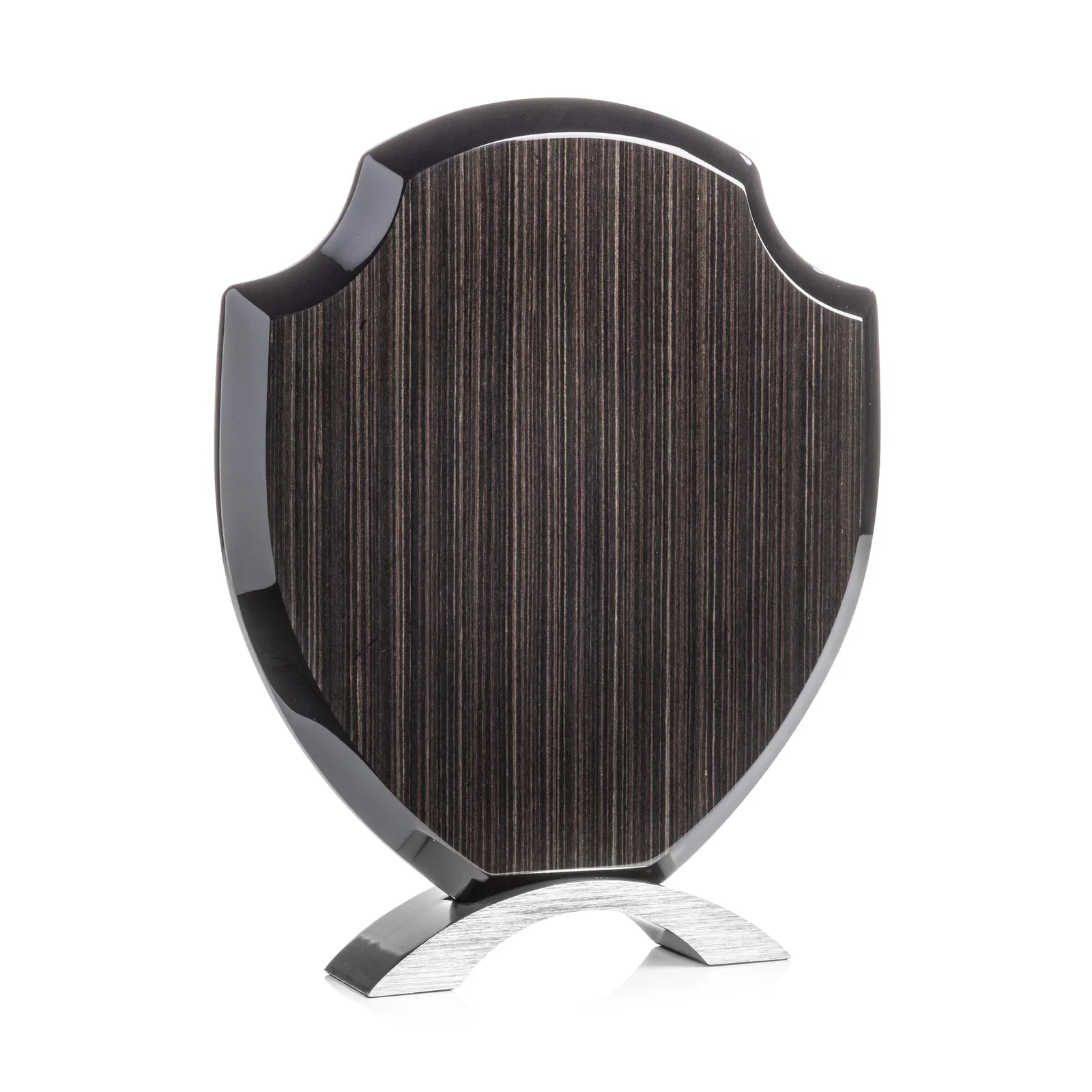 Personalized Slatewood Composite Shield Award with High-Gloss Beveled Edges for safety achievement programs