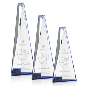 Optical Crystal Prism Award, Cobalt Base Refracts Blue Light
