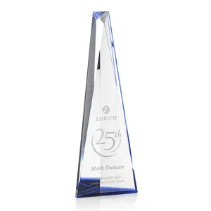 Optical Crystal Prism Award, Cobalt Base Refracts Blue Light