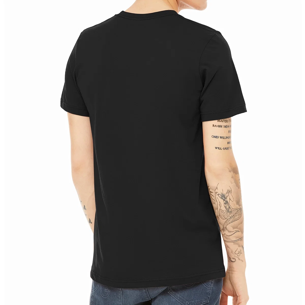 Crew neckline shown up close on the soft knit
