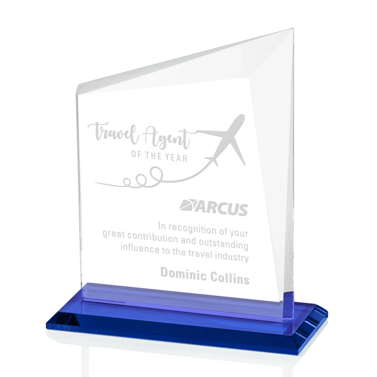 Personalized Starfire Crystal Peak Panel Award with Beveled Frame, awards for graduation ceremonies