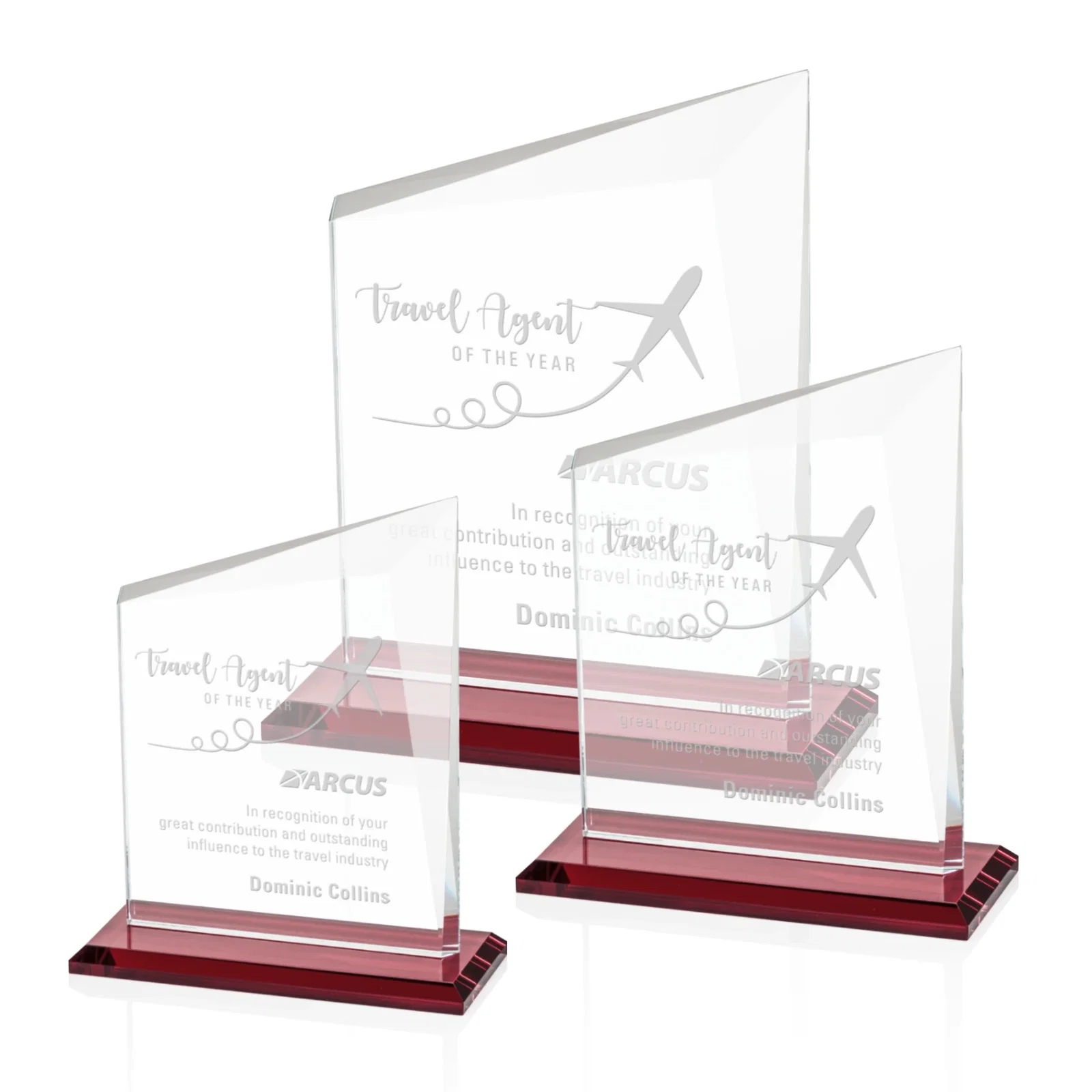 Personalized Starfire Crystal Peak Panel Award with Beveled Frame, awards for safety achievement programs