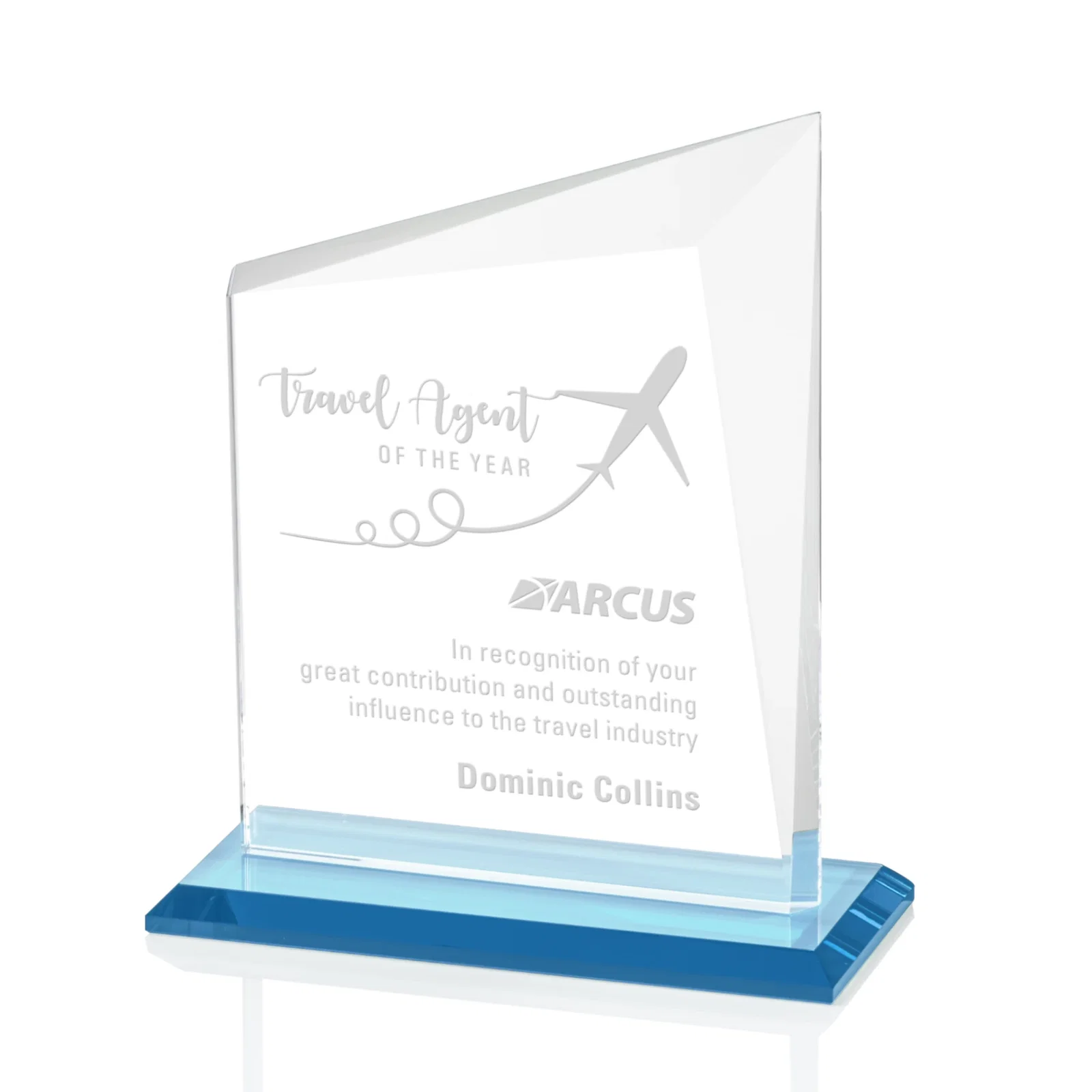 Promotional Starfire Crystal Peak Panel Award with Beveled Frame, awards for corporate award ceremonies