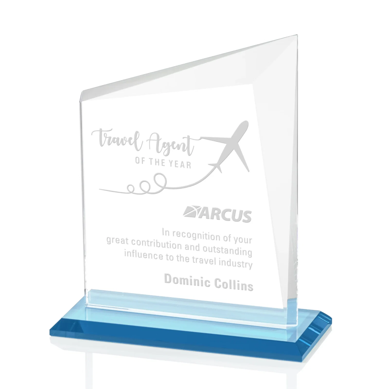 Promotional Starfire Crystal Peak Panel Award with Beveled Frame, awards for service anniversary gifts