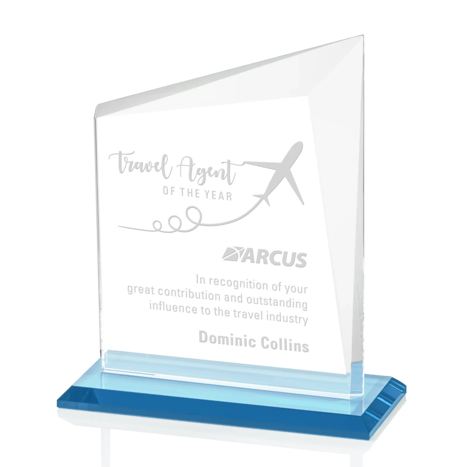 Promotional Starfire Crystal Peak Panel Award with Beveled Frame, awards for sales achievement awards