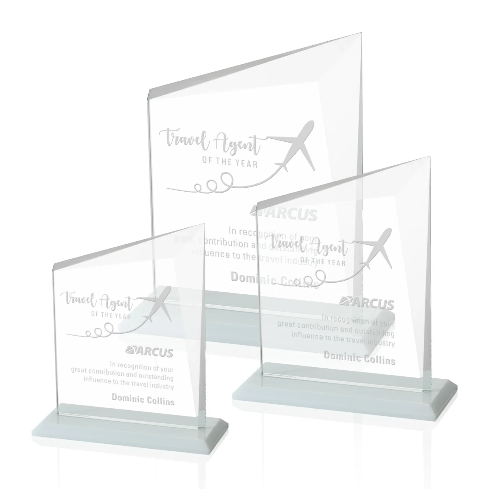 Promotional Starfire Crystal Peak Panel Award with Beveled Frame, awards for retirement presentations