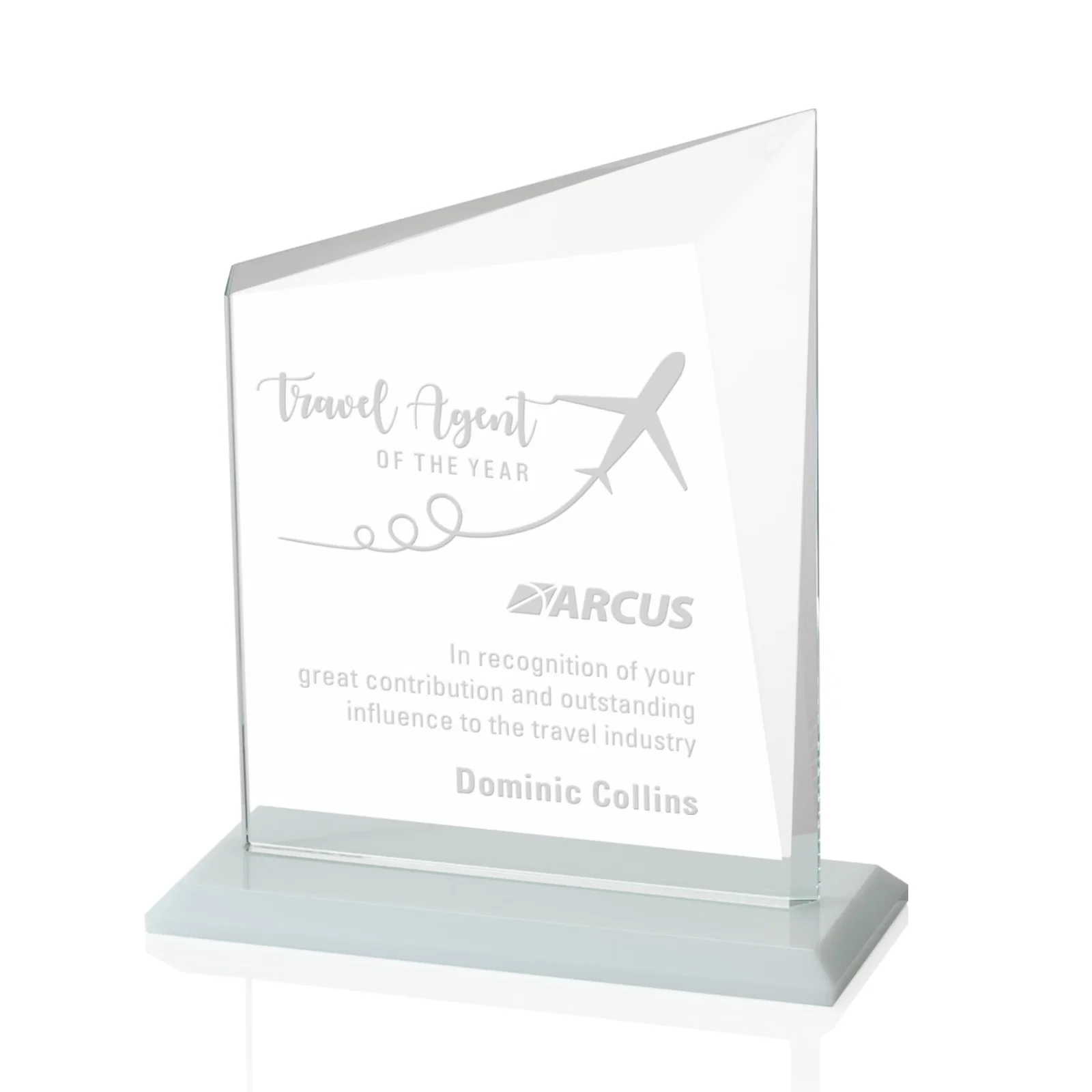 Promotional Starfire Crystal Peak Panel Award with Beveled Frame, awards for team milestone celebrations