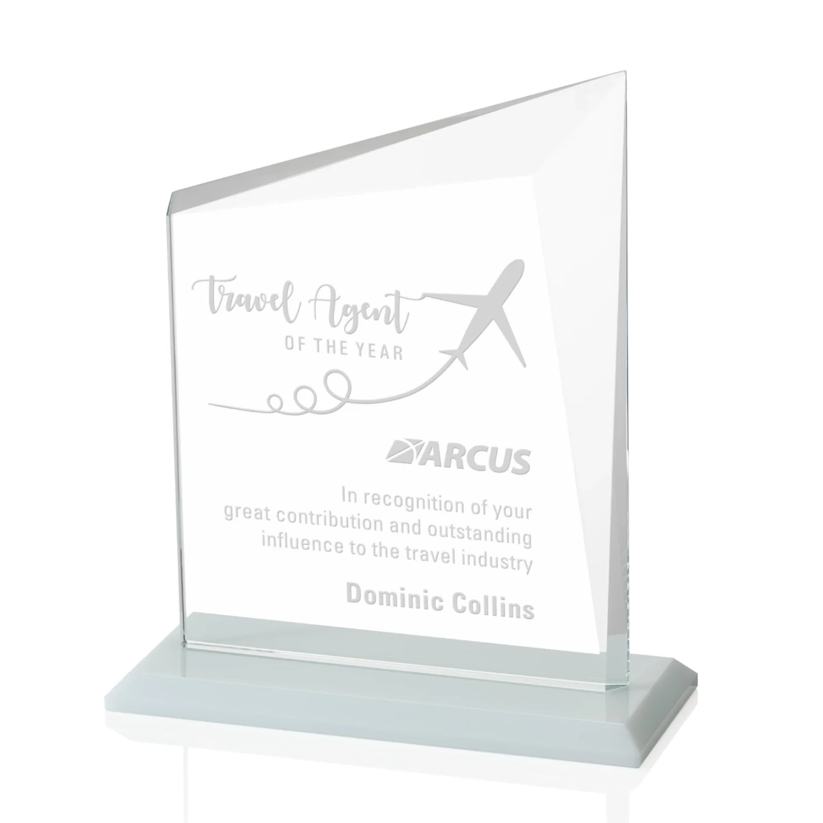 Promotional Starfire Crystal Peak Panel Award with Beveled Frame, awards for donor appreciation