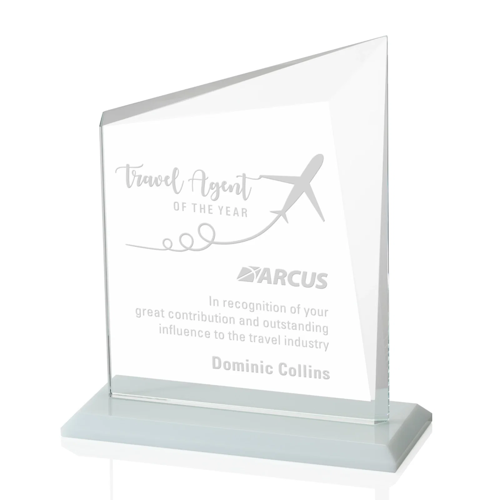 Promotional Starfire Crystal Peak Panel Award with Beveled Frame, awards for graduation ceremonies