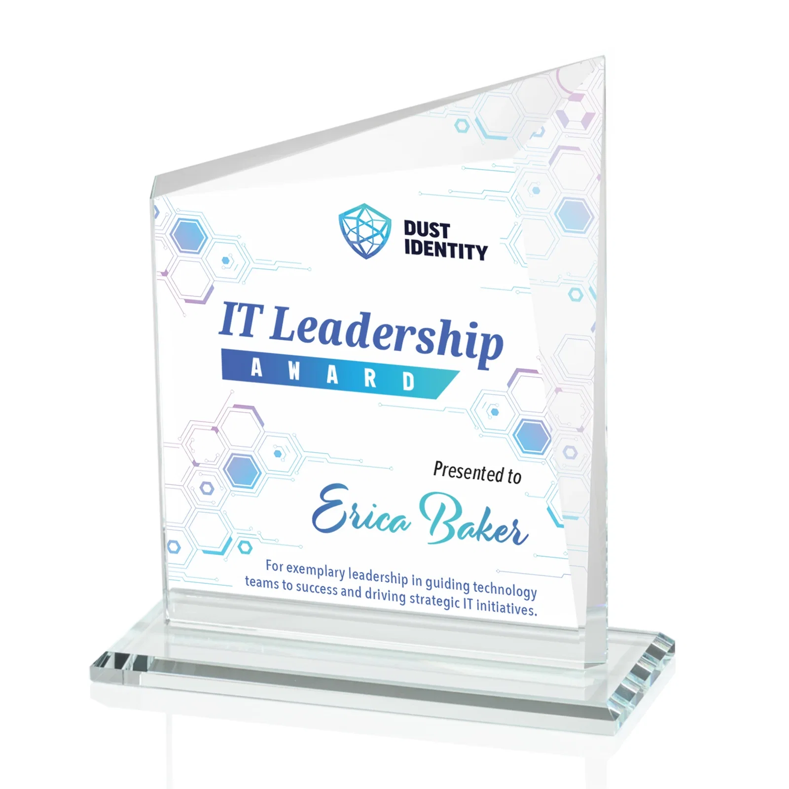 Promotional Starfire Crystal Peak Panel Award with Beveled Frame, awards for company anniversary events