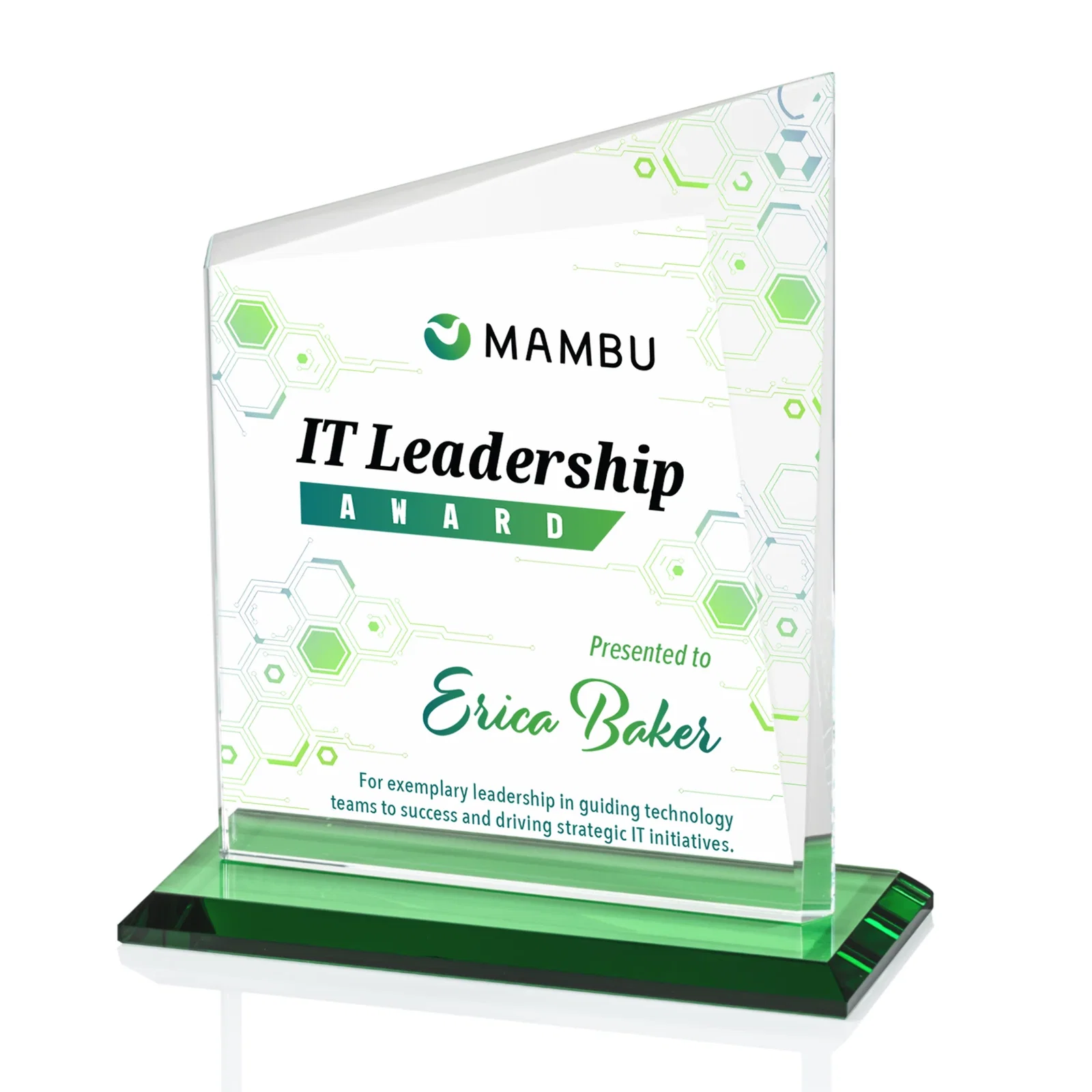 Branded Starfire Crystal Peak Panel Award with Beveled Frame, awards for graduation ceremonies