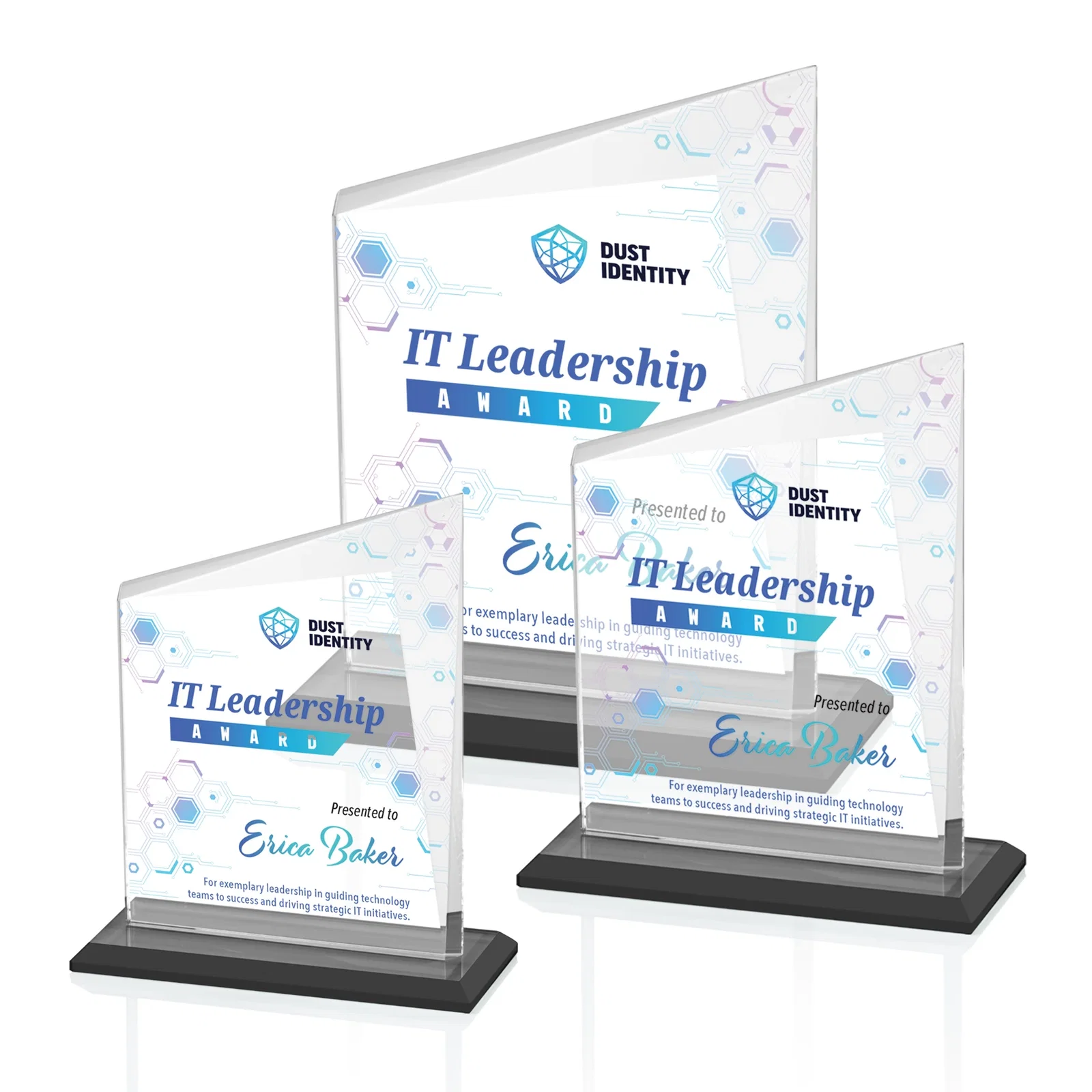 Branded Starfire Crystal Peak Panel Award with Beveled Frame, awards for safety achievement programs