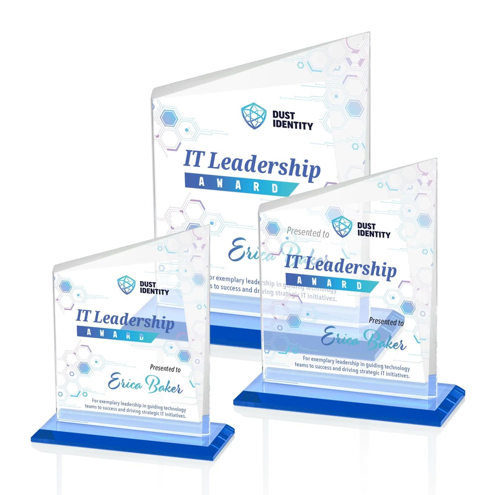 Custom printed Starfire Crystal Peak Panel Award with Beveled Frame, awards for safety achievement programs