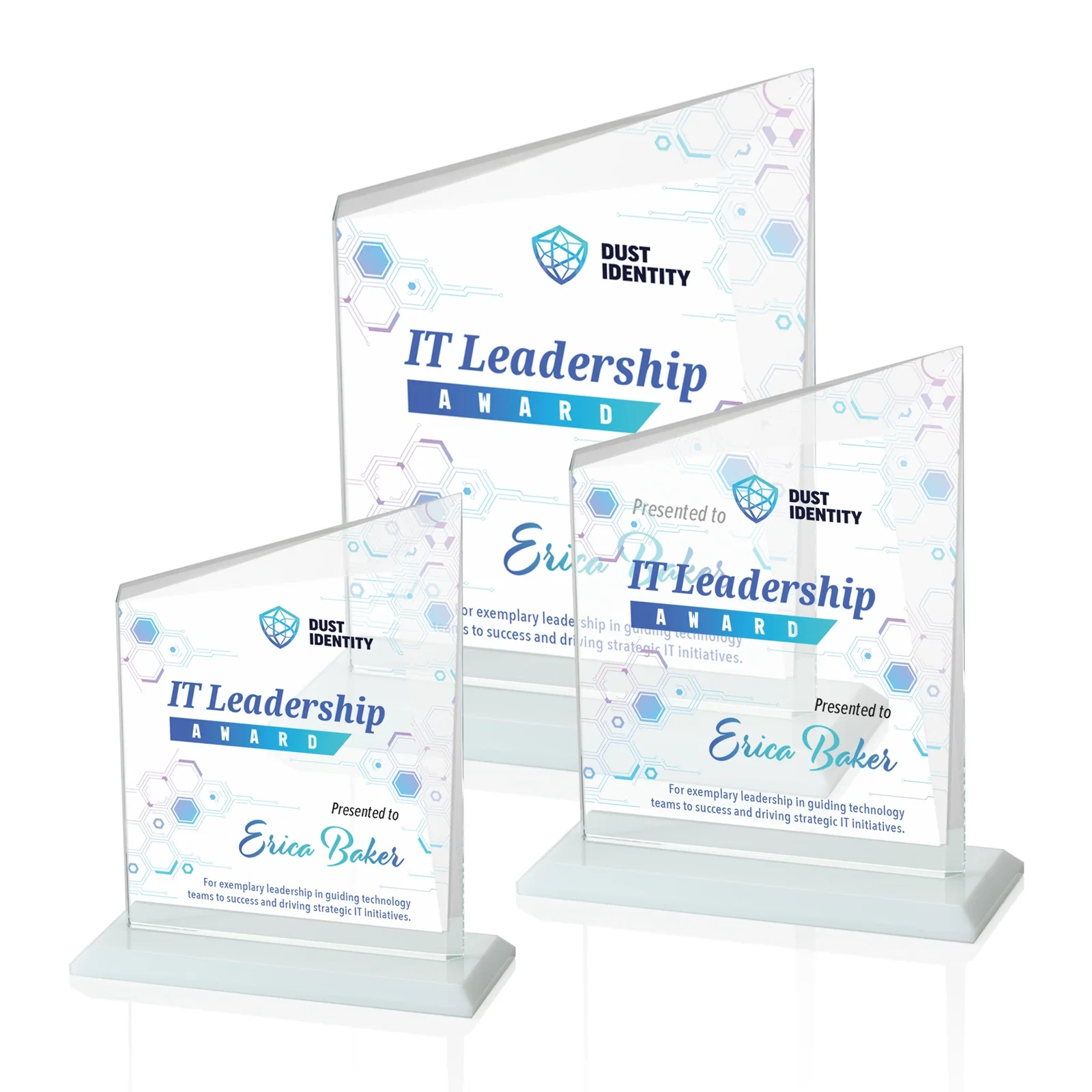 Customized Starfire Crystal Peak Panel Award with Beveled Frame, awards for employee recognition