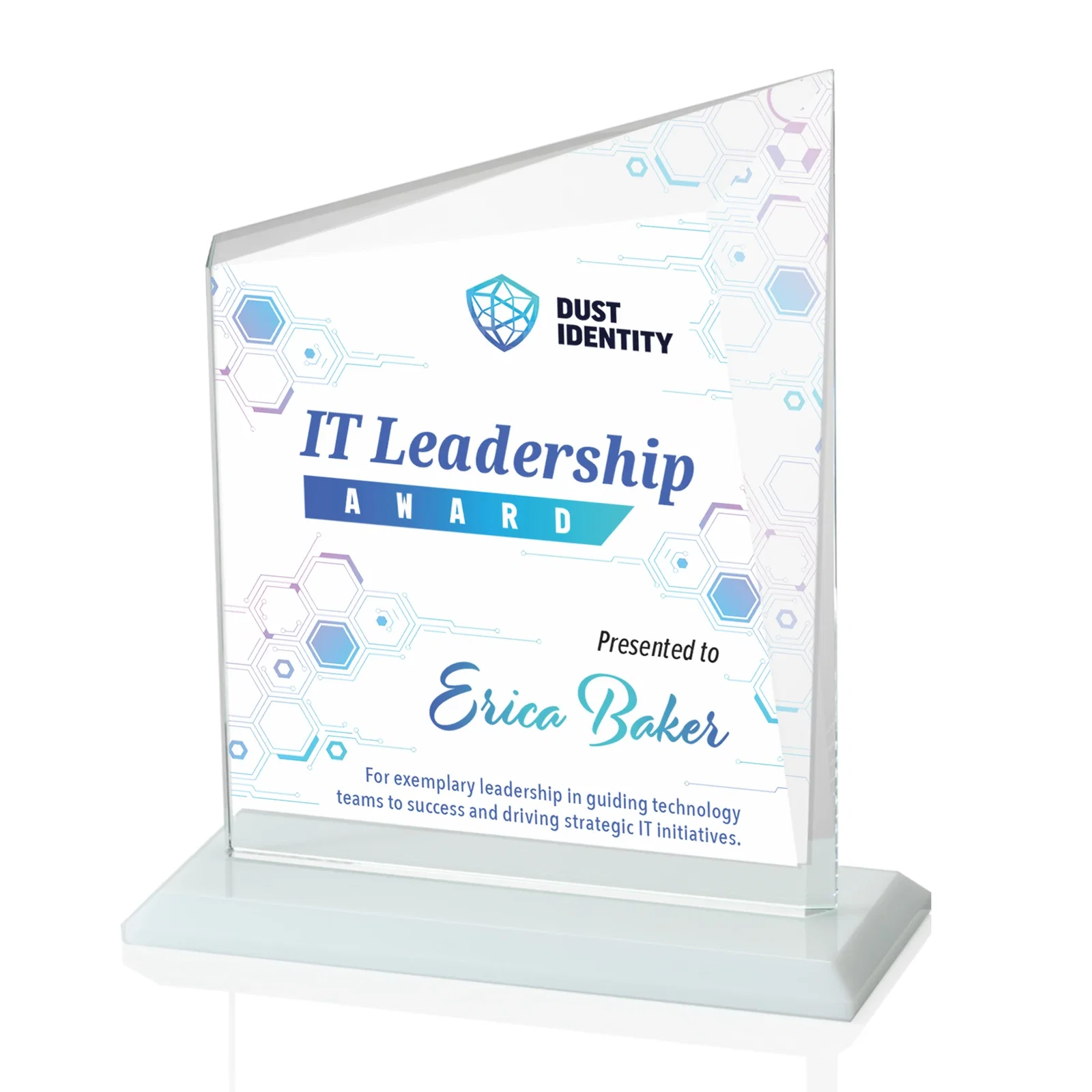 Customized Starfire Crystal Peak Panel Award with Beveled Frame, awards for sales achievement awards
