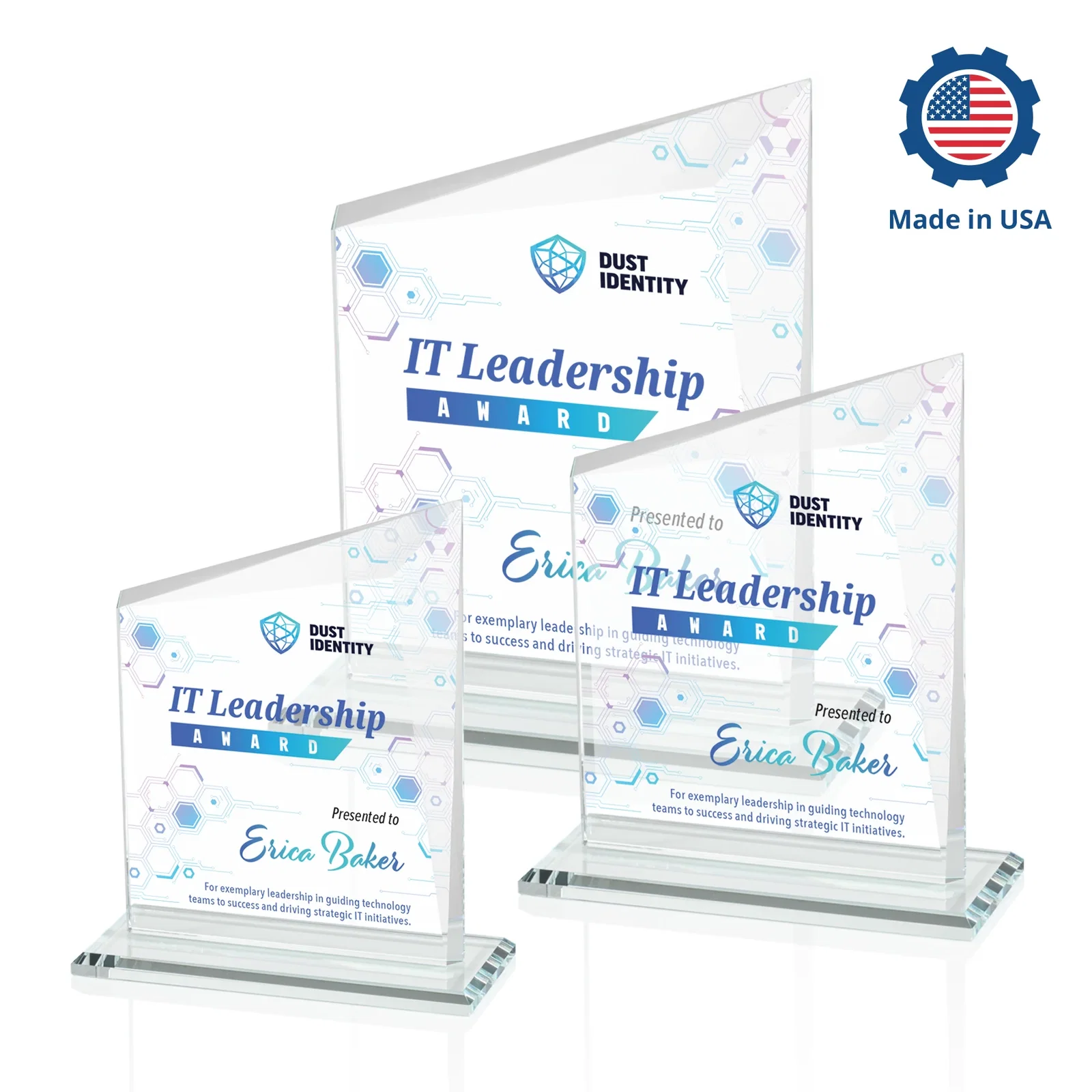 Customized Starfire Crystal Peak Panel Award with Beveled Frame, awards for safety achievement programs