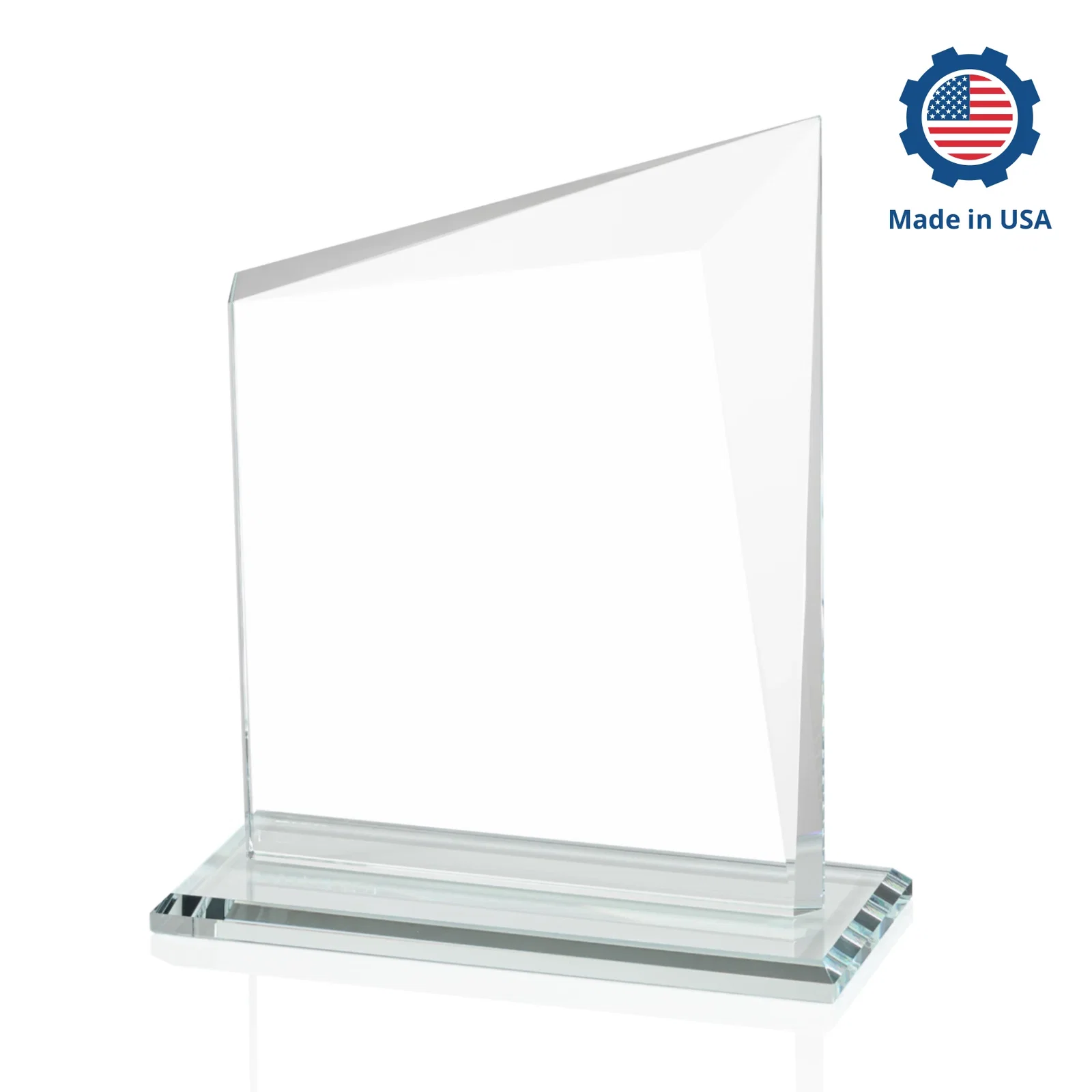 Custom engraved Starfire Crystal Peak Panel Award with Beveled Frame, awards for employee recognition