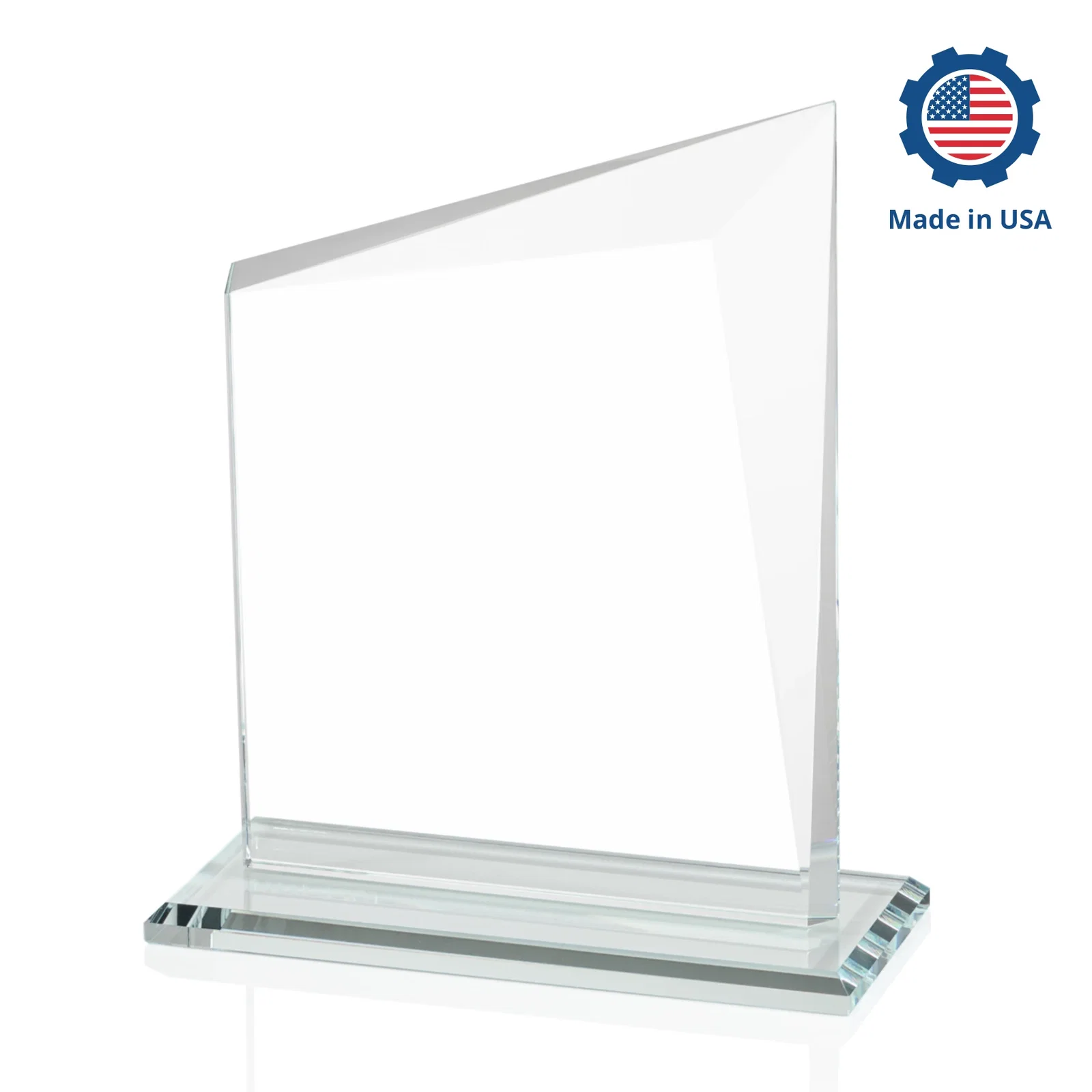 Custom engraved Starfire Crystal Peak Panel Award with Beveled Frame, awards for corporate award ceremonies