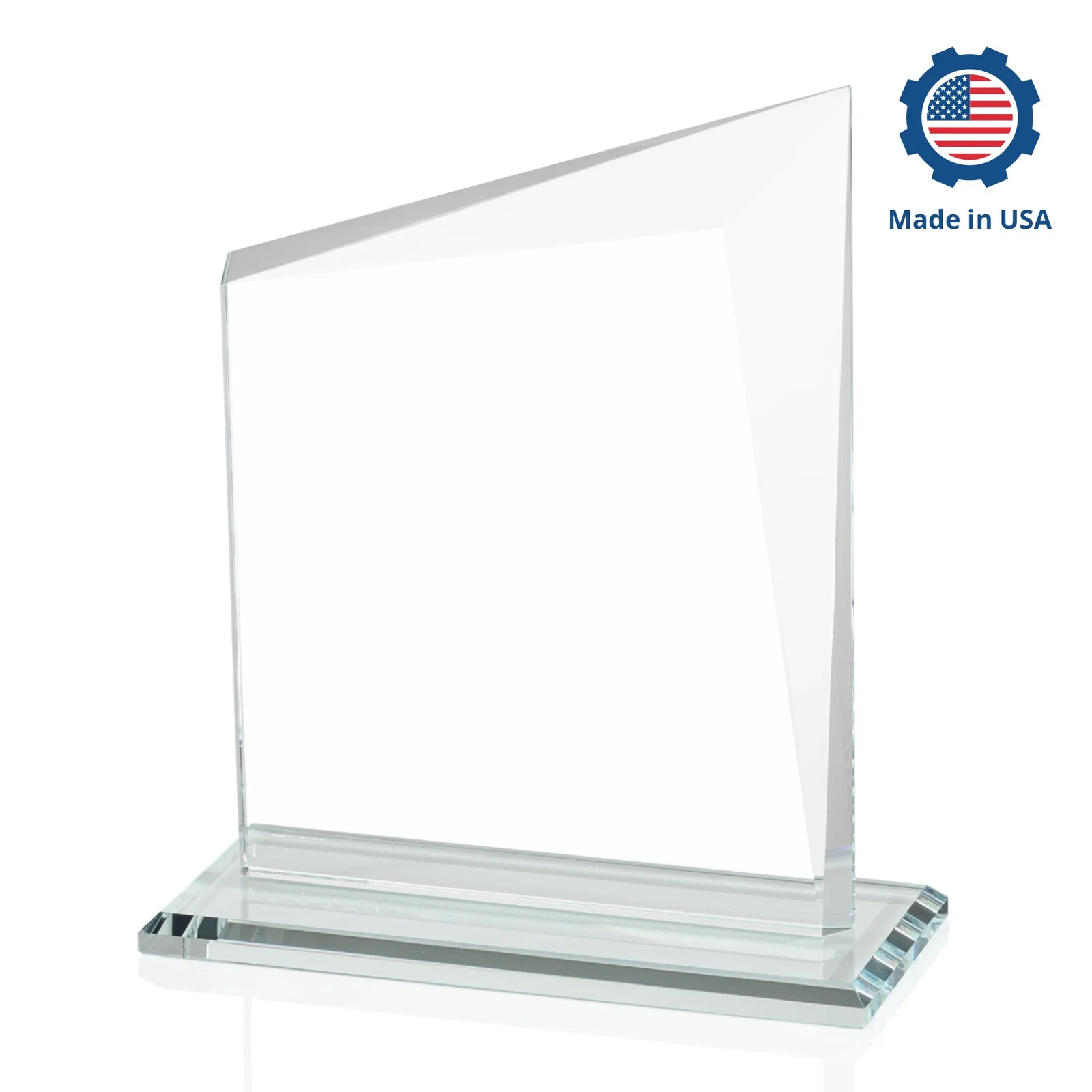 Custom engraved Starfire Crystal Peak Panel Award with Beveled Frame, awards for service anniversary gifts
