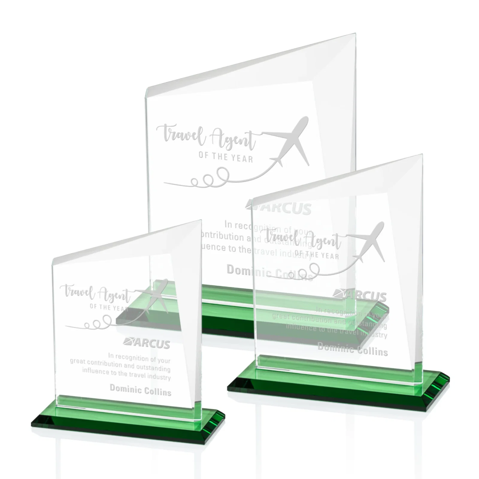 Custom Starfire Crystal Peak Panel Award with Beveled Frame, awards for safety achievement programs