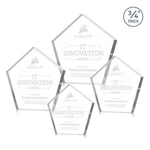 Starfire Crystal Pentagon Award With Precision-Cut Edges