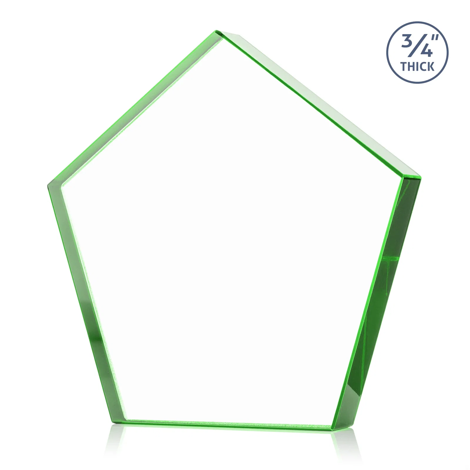 Customized Starfire Crystal Pentagon Award With Precision-Cut Edges, desk awards for sales achievement awards
