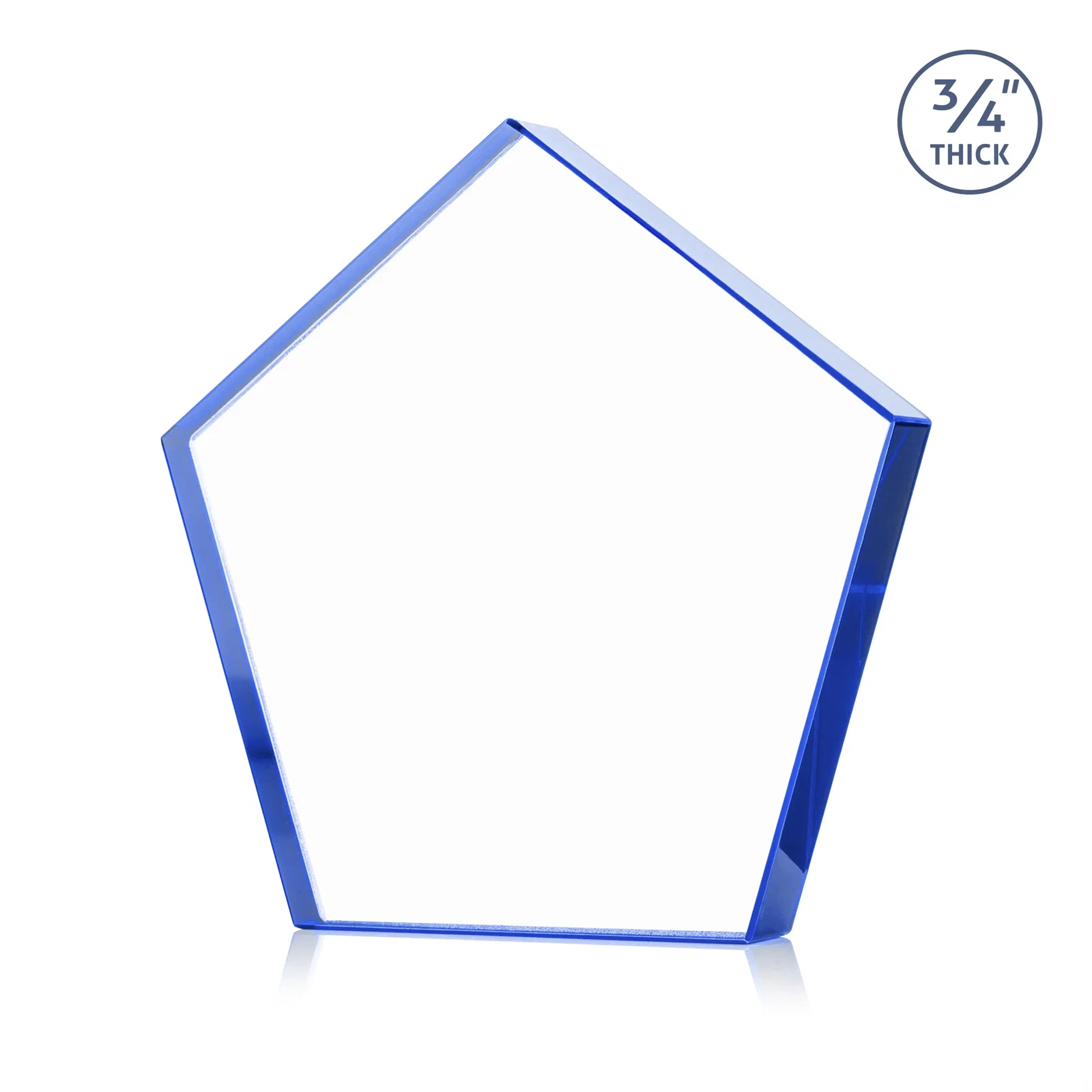 Customized Starfire Crystal Pentagon Award With Precision-Cut Edges, desk awards for team milestone celebrations