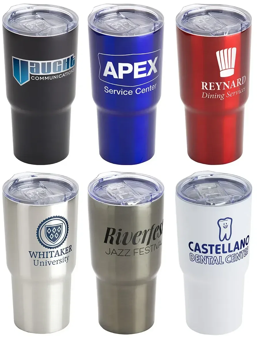 Belmont 20 oz Vacuum Insulated Travel Tumbler, custom branded promotional stainless steel tumbler, front