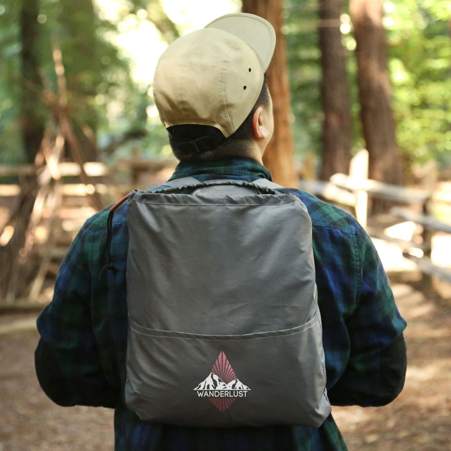 Belmont Backpack Blanket™ being worn