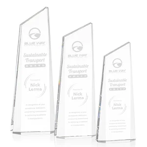 Optical Crystal Deep-Bevel Slant-Top Tower Award - Belmont
