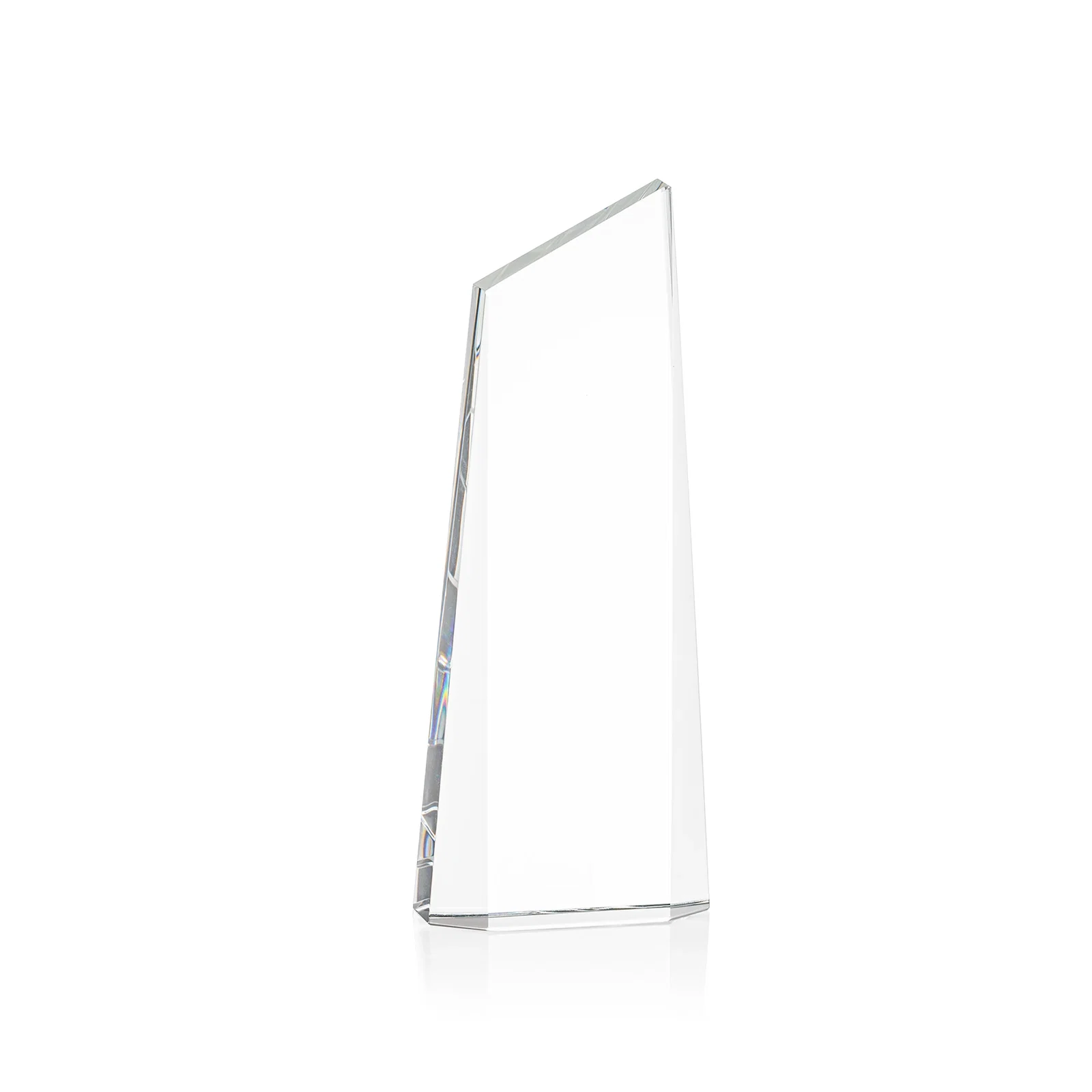 Custom Optical Crystal Deep-Bevel Slant-Top Tower Award - Belmont for volunteer appreciation