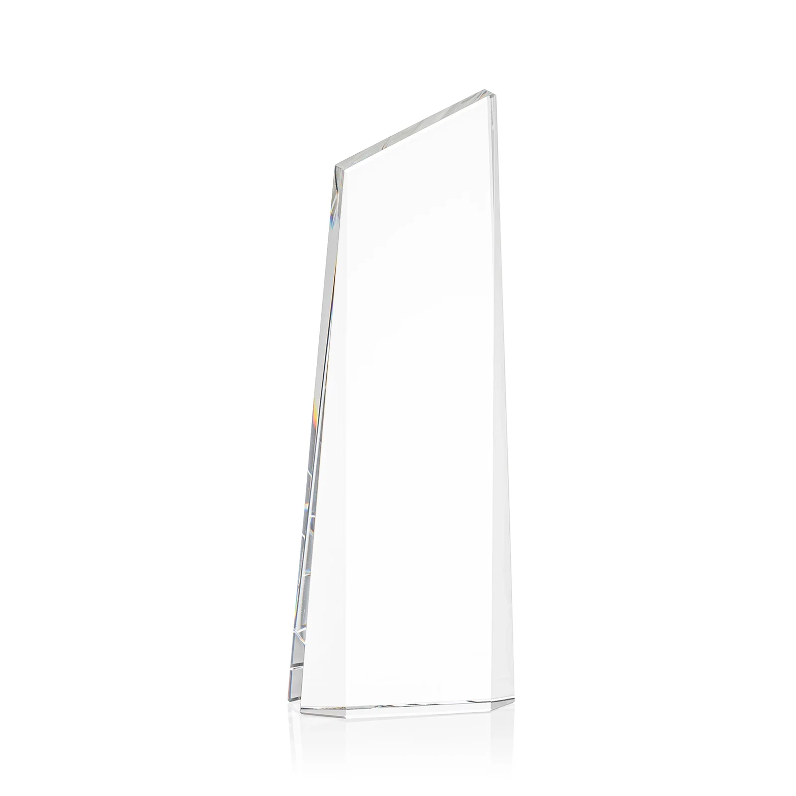 Custom Optical Crystal Deep-Bevel Slant-Top Tower Award - Belmont for dealer and partner awards