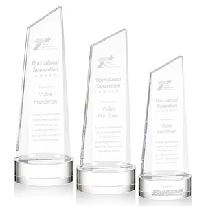 Optical Crystal Tower Award with Slanted Top