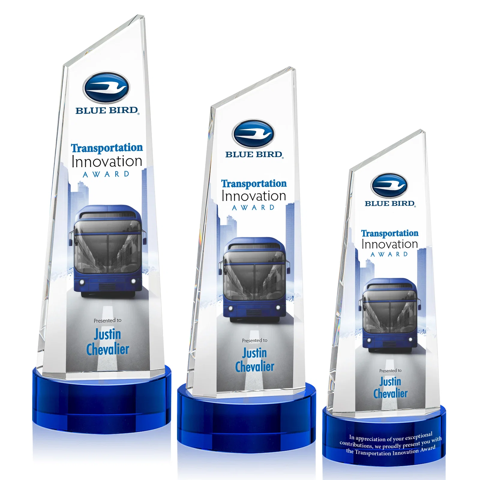 Promotional Optical Crystal Tower Award with Slanted Top for team milestone celebrations