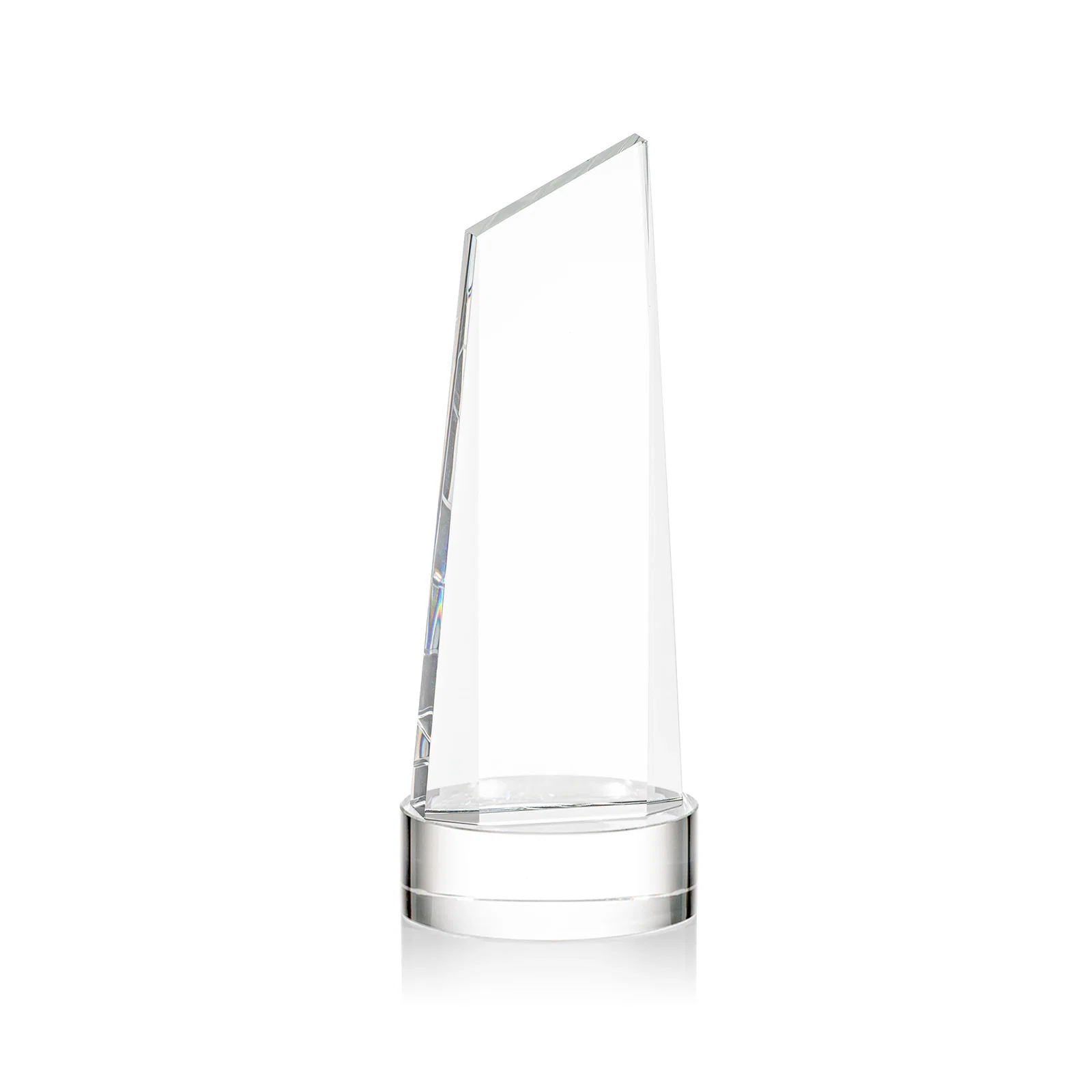 Promotional Optical Crystal Tower Award with Slanted Top for volunteer appreciation
