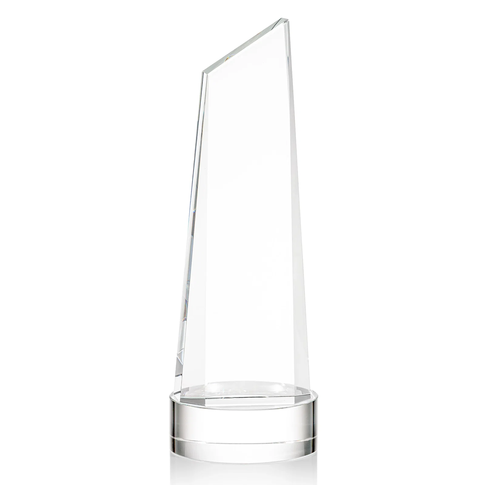 Promotional Optical Crystal Tower Award with Slanted Top for company anniversary events