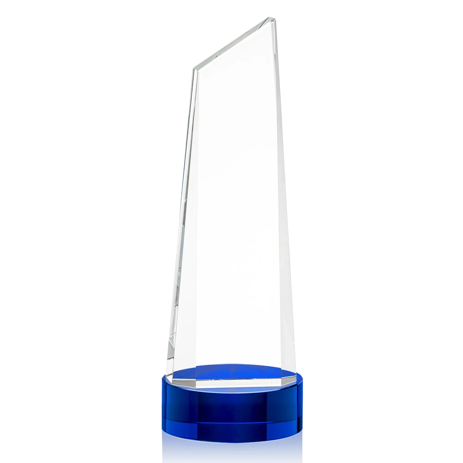 Branded Optical Crystal Tower Award with Slanted Top for safety achievement programs