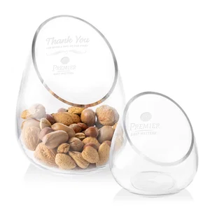 Lead Free Crystalline Bowl with Tilted Rim