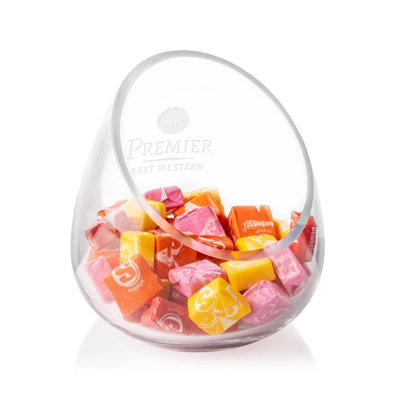 Custom Lead Free Crystalline Bowl with Tilted Rim for corporate award ceremonies