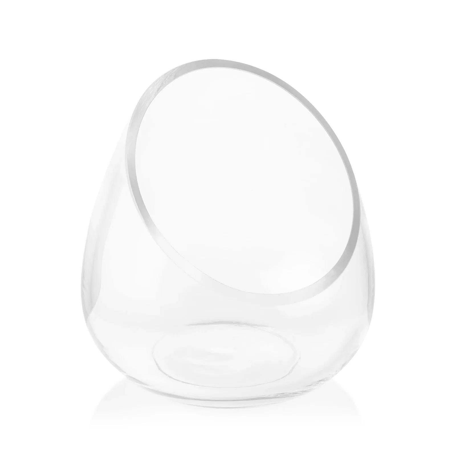 Custom Lead Free Crystalline Bowl with Tilted Rim for donor appreciation