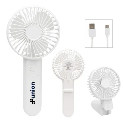 Rechargeable handheld fan that doubles as a power bank