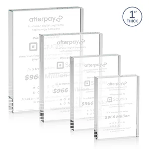 Optical Crystal Rectangle Award for Vertical or Horizontal Display