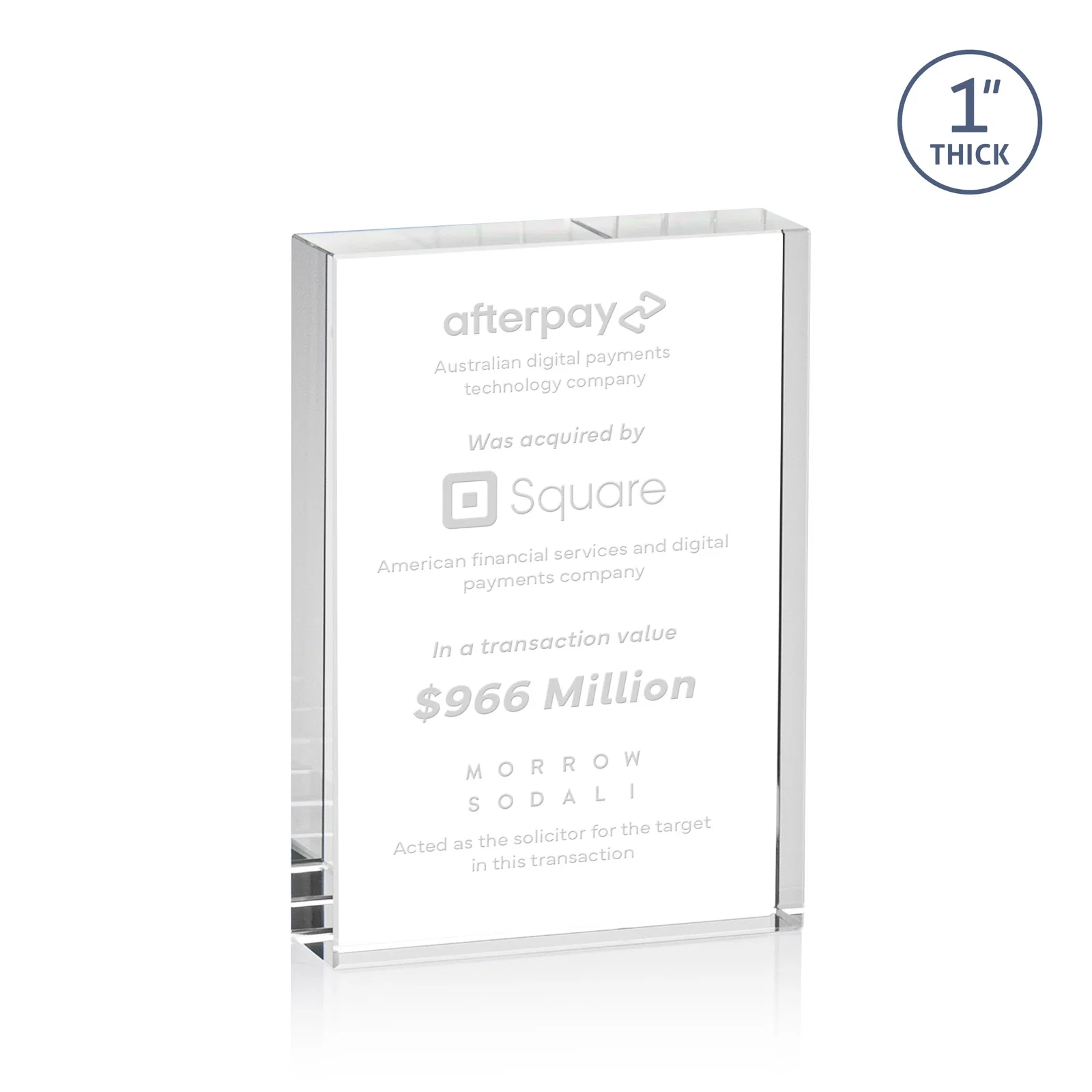 Custom Optical Crystal Rectangle Award for Vertical or Horizontal Display, awards for corporate award ceremonies