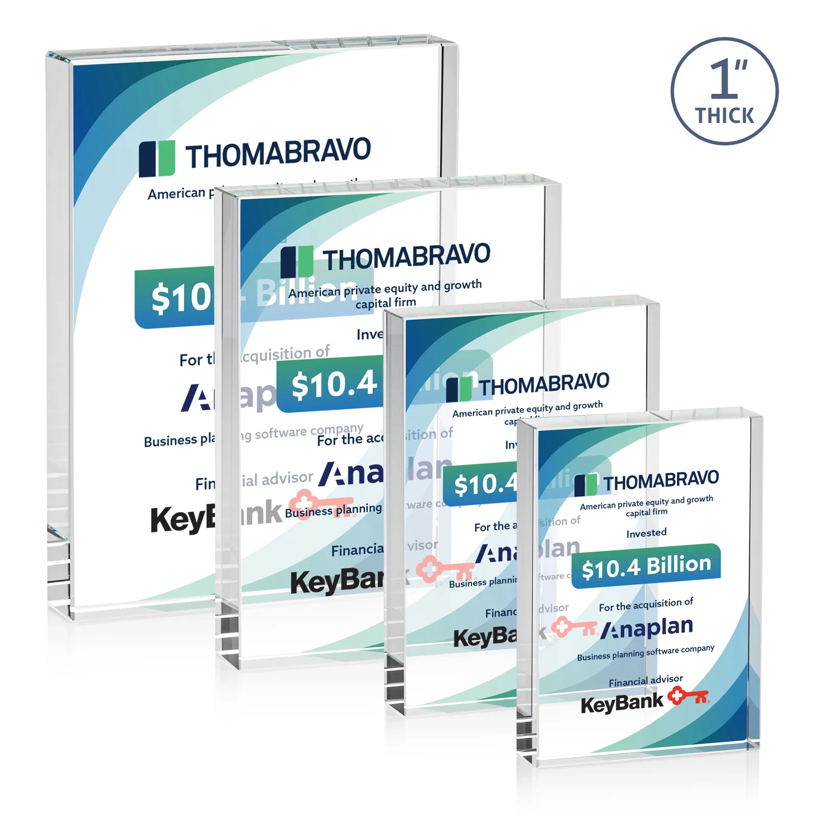 Custom Optical Crystal Rectangle Award for Vertical or Horizontal Display, awards for donor appreciation