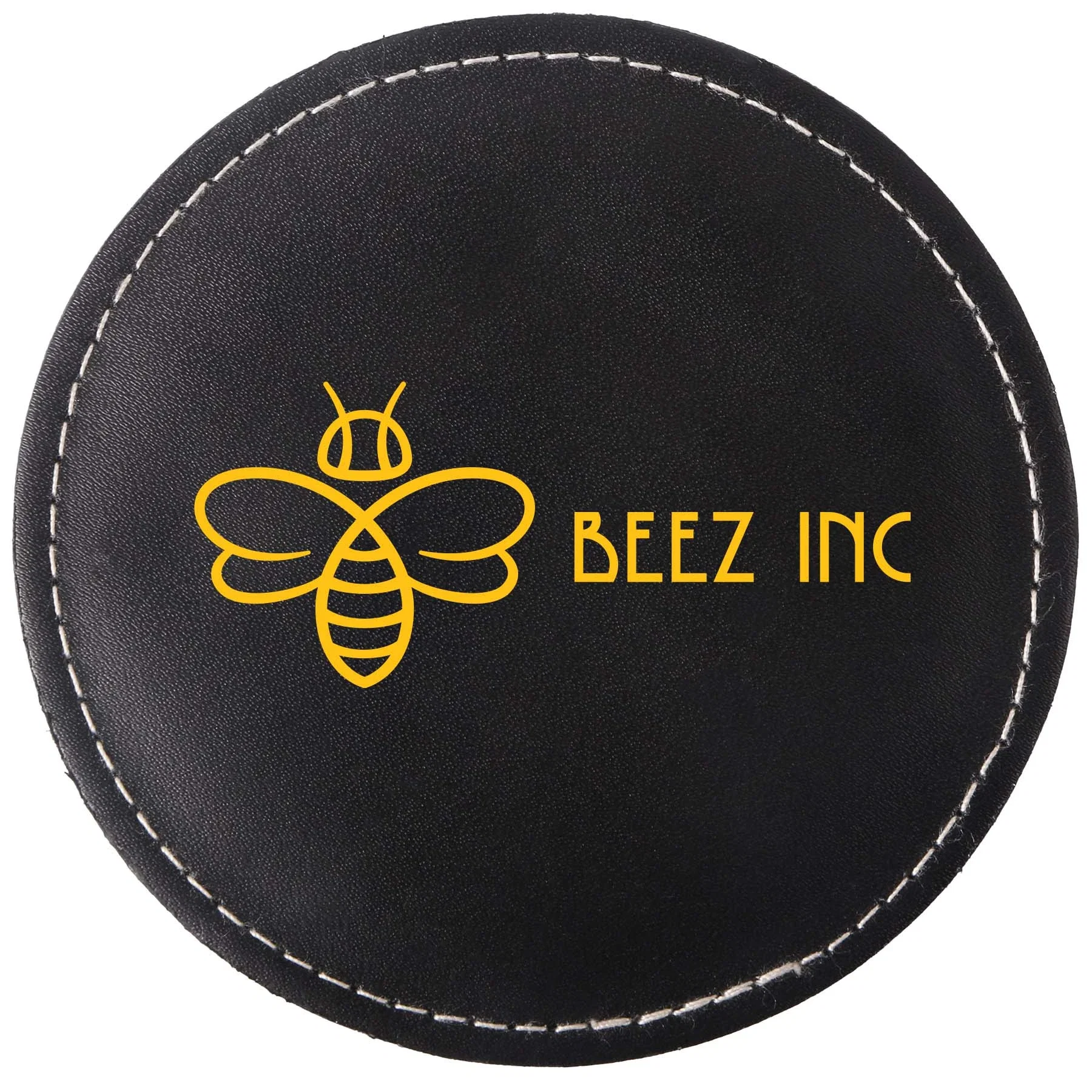 Benson Bonded Leather Round Coaster Single: Single