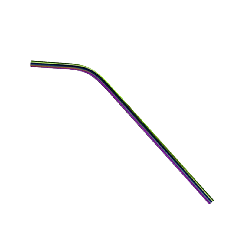 Bent Stainless Steel Straws: Individually sold in Black, Blue, or Rainbow — view 2