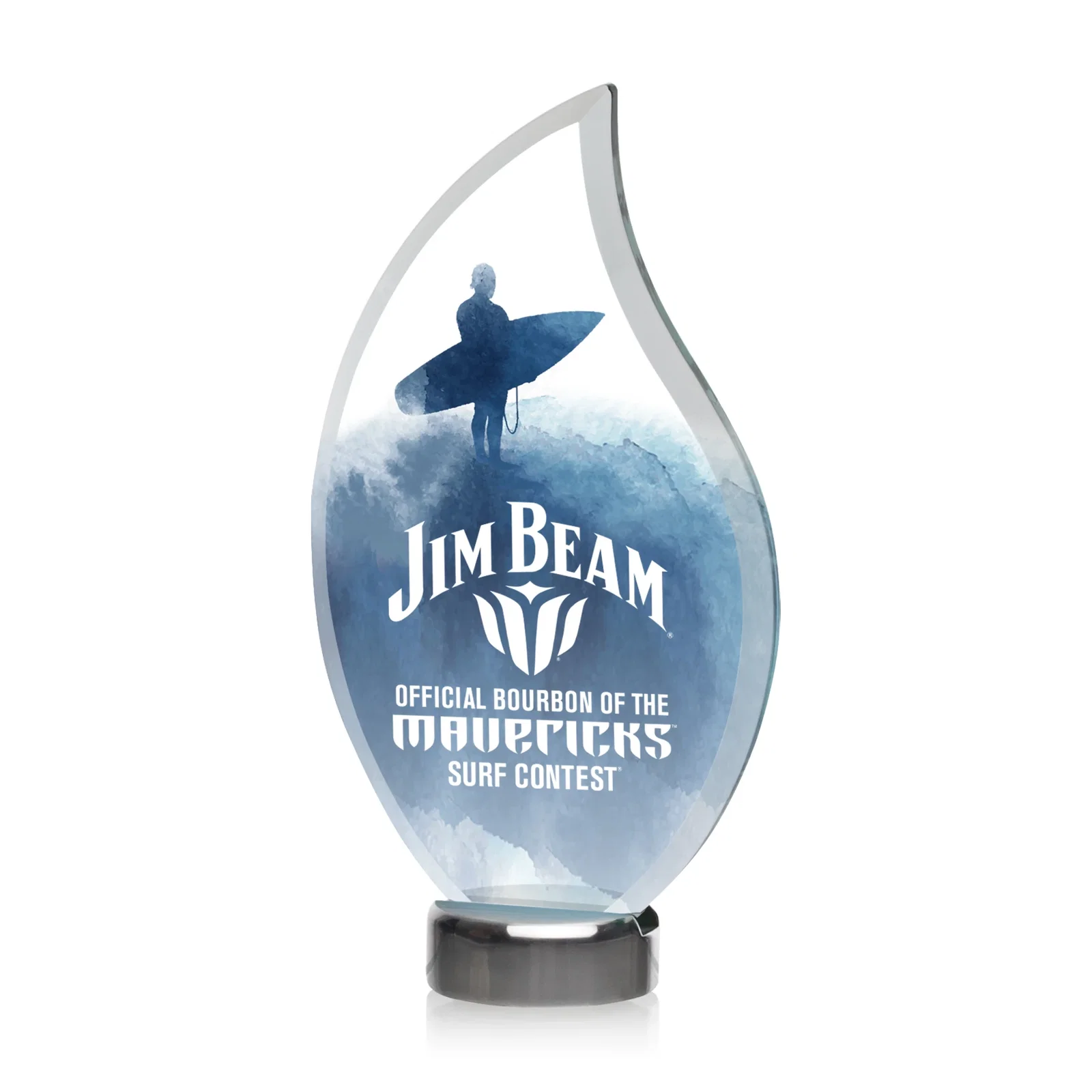 Custom Jade Flame Award With A Copper-Like Green Tone for sales achievement awards