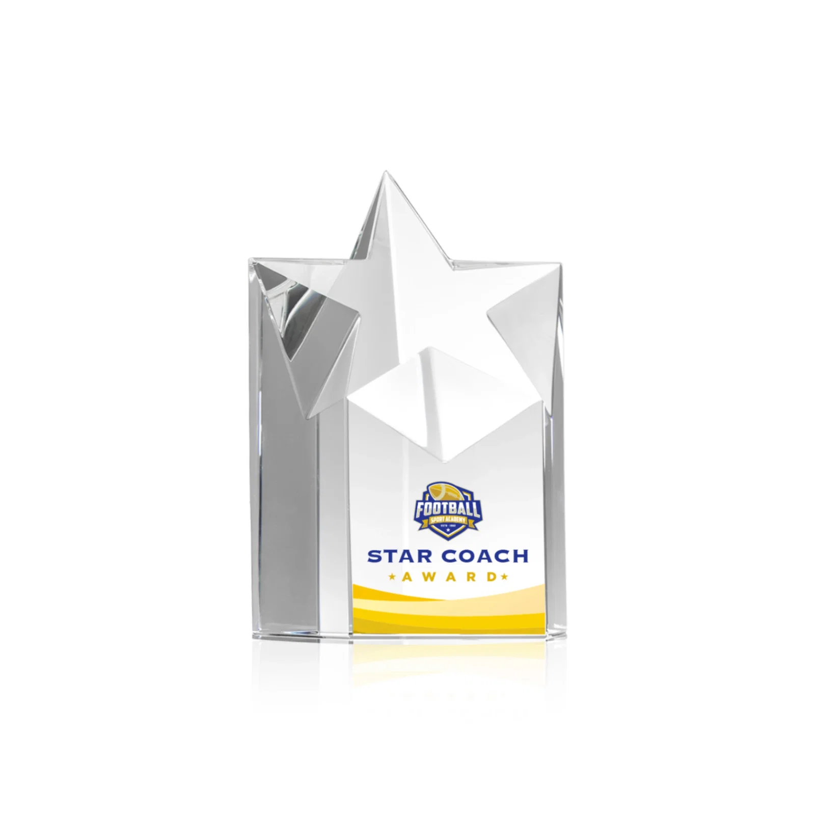 Custom Optical Crystal Star Pillar Award - Berkeley for volunteer appreciation