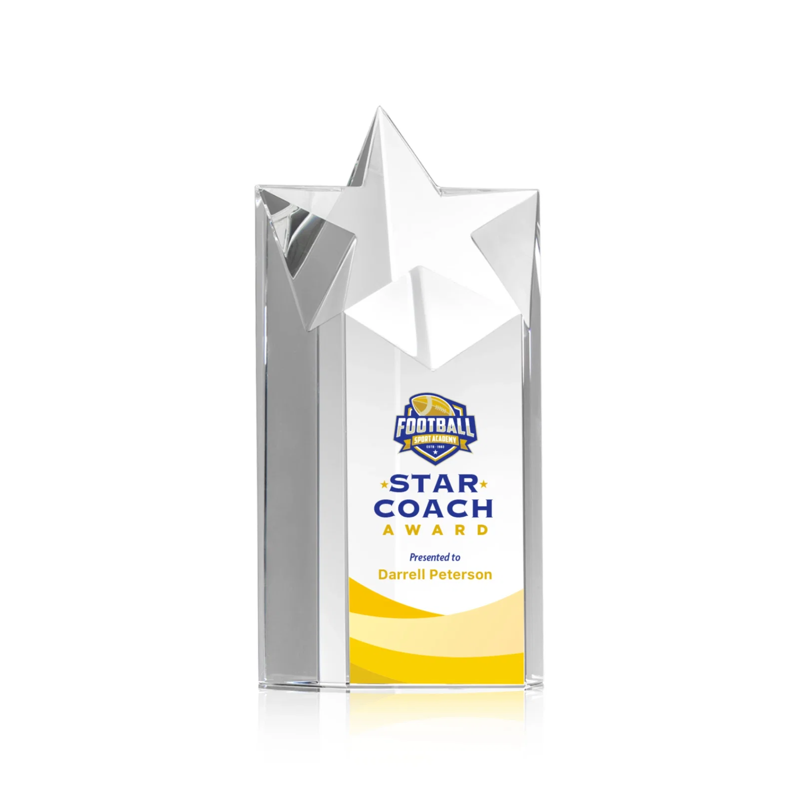 Custom Optical Crystal Star Pillar Award - Berkeley for company anniversary events