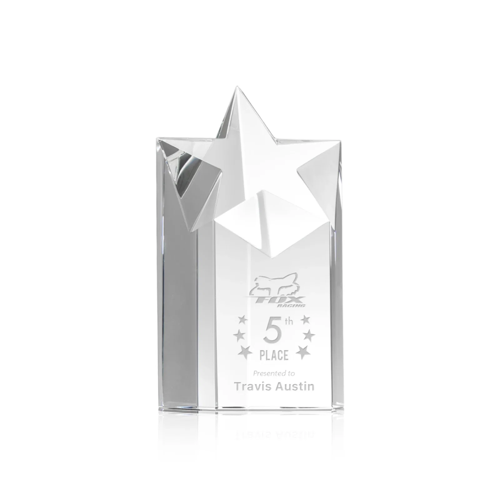 Custom Optical Crystal Star Pillar Award - Berkeley for service anniversary gifts